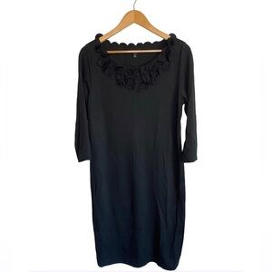 Talbots 3/4 Sleeve Sheath Pull Over Stretch Dress Floret Crew Neckline Size 12